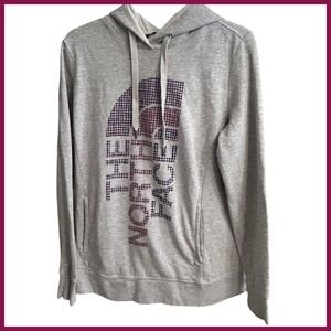 The North Face Gray Heathered Graphic Logo Hoodie Sweatshirt‎